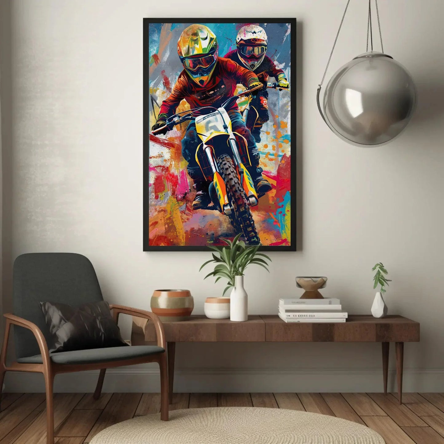 Dirt bike wall art, bike lover canvas print, biker riders wall decor, bikers wall art, off-road bike riders, dirt biking, ready to hang Wall Art – Canvas Print