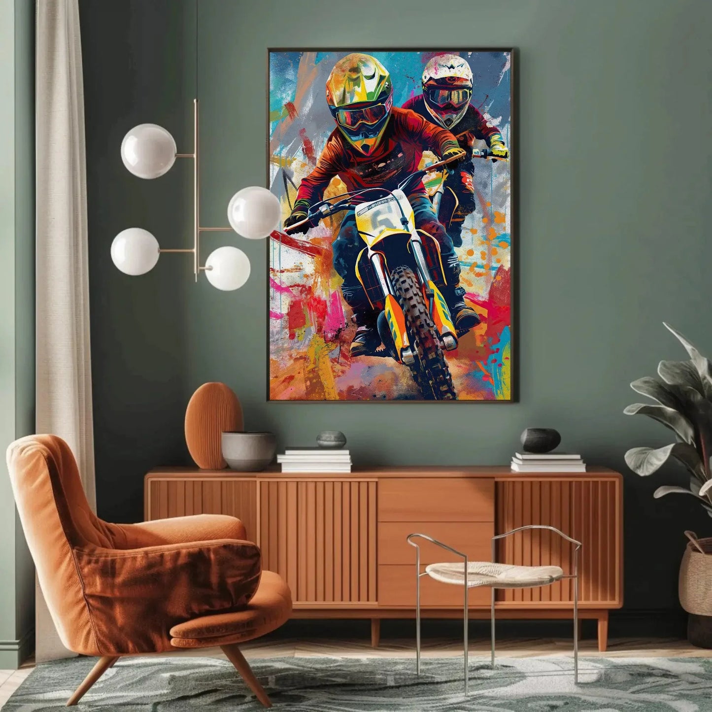 Dirt bike wall art, bike lover canvas print, biker riders wall decor, bikers wall art, off-road bike riders, dirt biking, ready to hang Wall Art – Canvas Print
