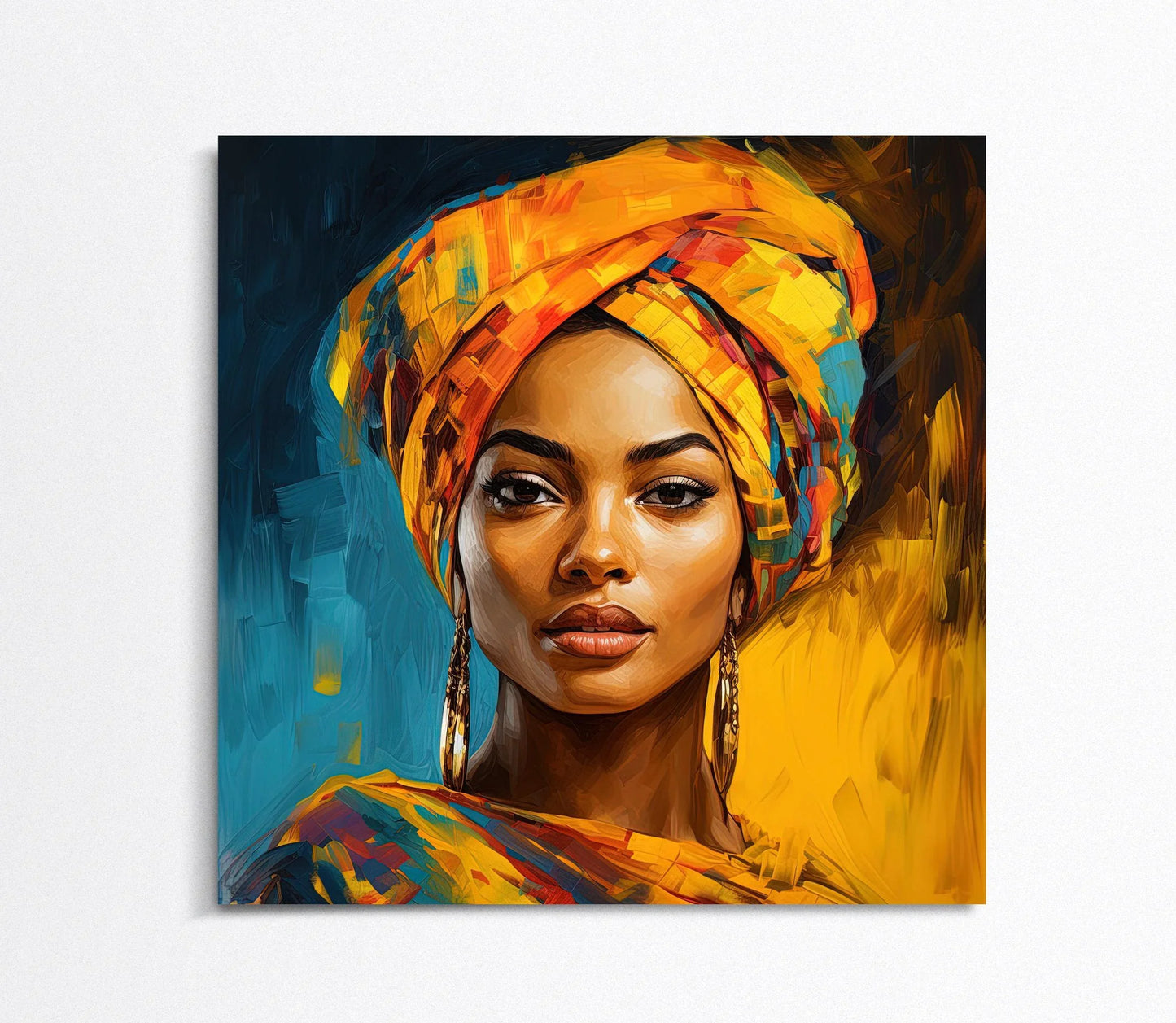 African Woman Art Print, African Girl Painting, Black Women ArtWork, African Painting, Black Art, Black Women Painting Wall Art – Canvas Print