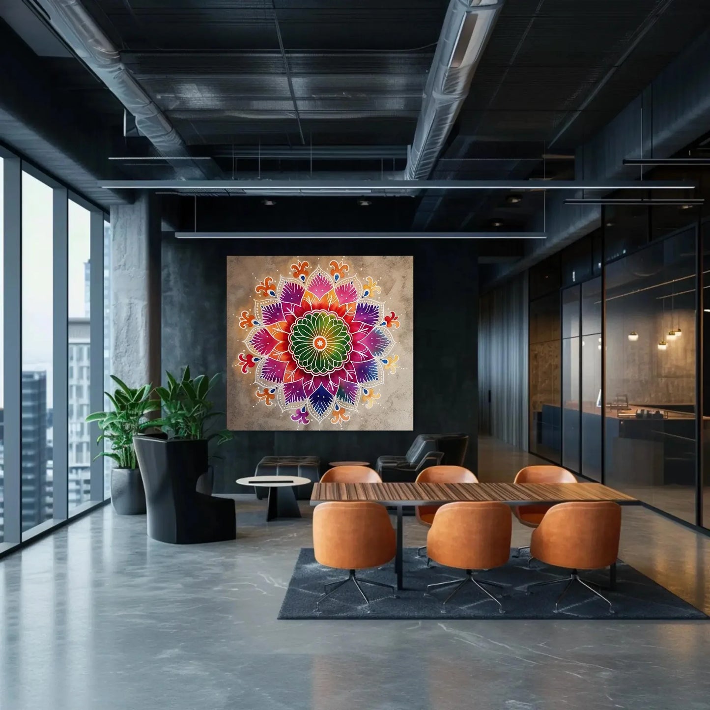 Rangoli Design Wall Art, large canvas print, Indian culture wall art, desi art, Indian painting, Indian wall Decor, Ready To Hang Wall Art – Canvas Print