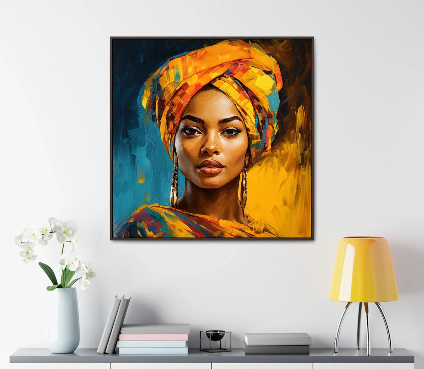 African Woman Art Print, African Girl Painting, Black Women ArtWork, African Painting, Black Art, Black Women Painting Wall Art – Canvas Print