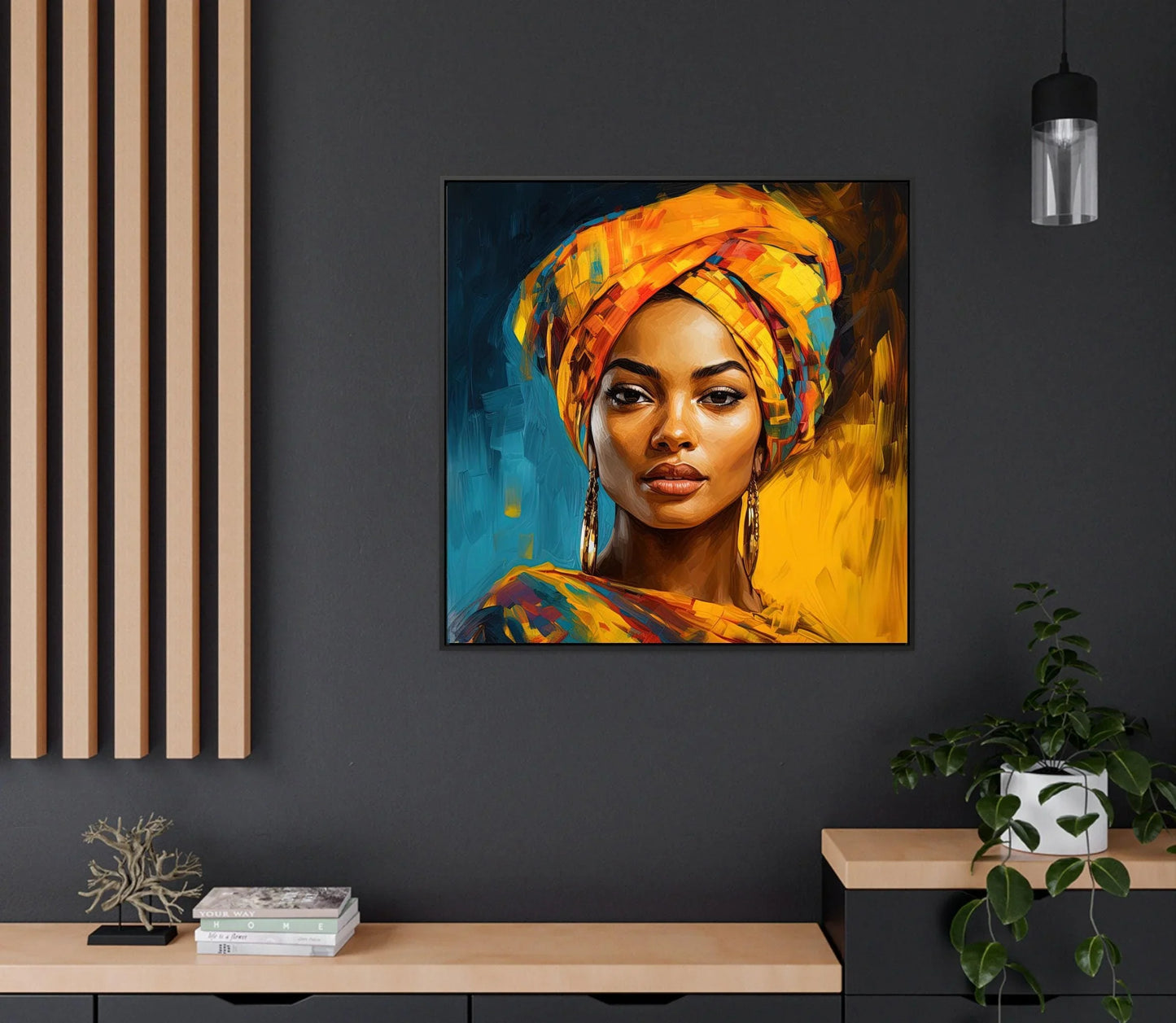 African Woman Art Print, African Girl Painting, Black Women ArtWork, African Painting, Black Art, Black Women Painting Wall Art – Canvas Print