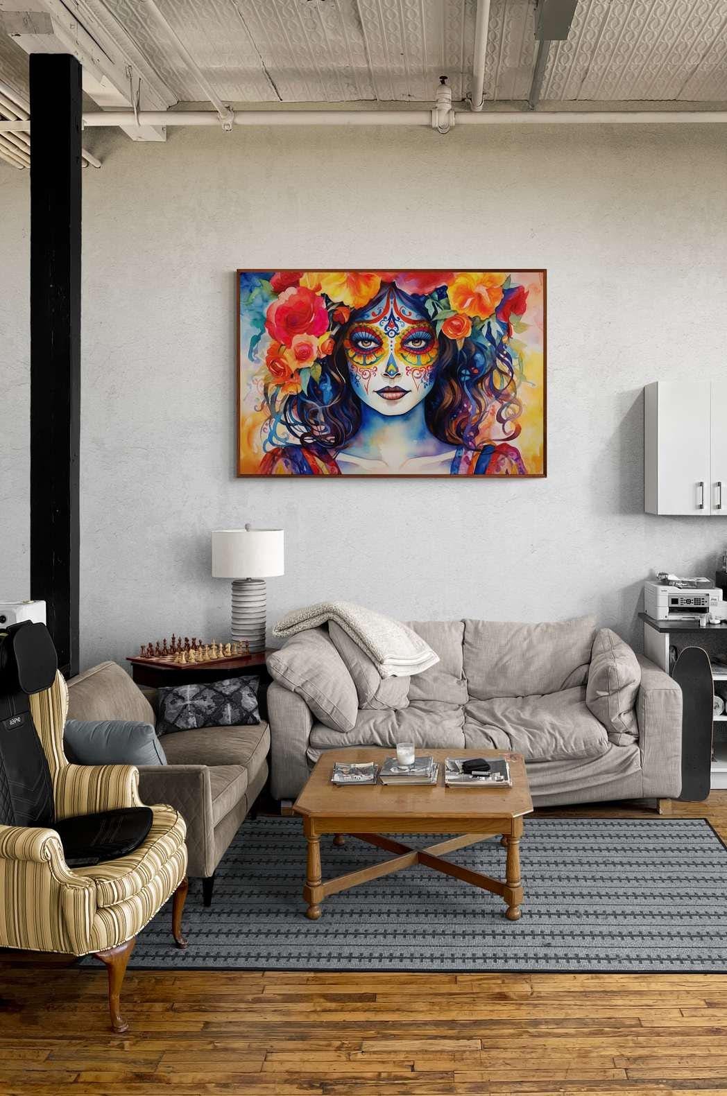 Mexican La Calavera Catrina Painting