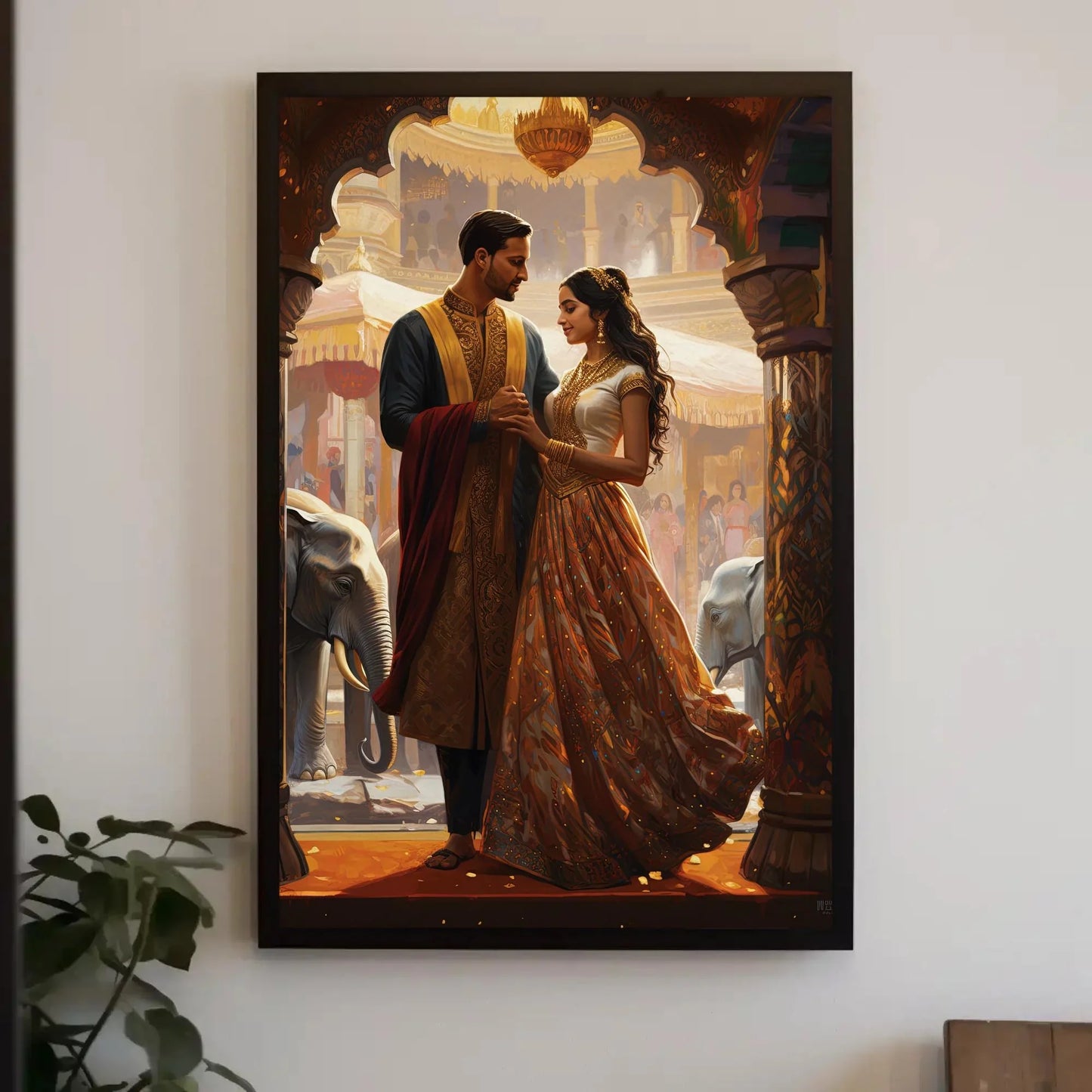 Indian Marriage Indian Couple Wall Art | Extra-large Wall Art | Desi Art | South Asian Art I Indian Art | Indian Couple Gift | Antarmada Art Wall Art – Canvas Print