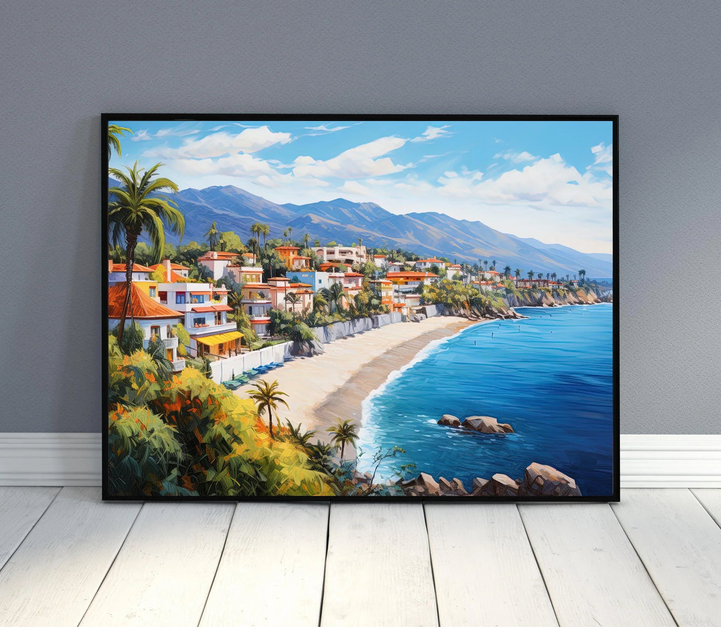 Puerto Vallarta Wall Art, Large Canvas Print, Puerto Vallarta Poster, Puerto Vallarta Painting, Puerto Vallarta art, Mexico Art Mexican Gift Wall Art – Canvas Print