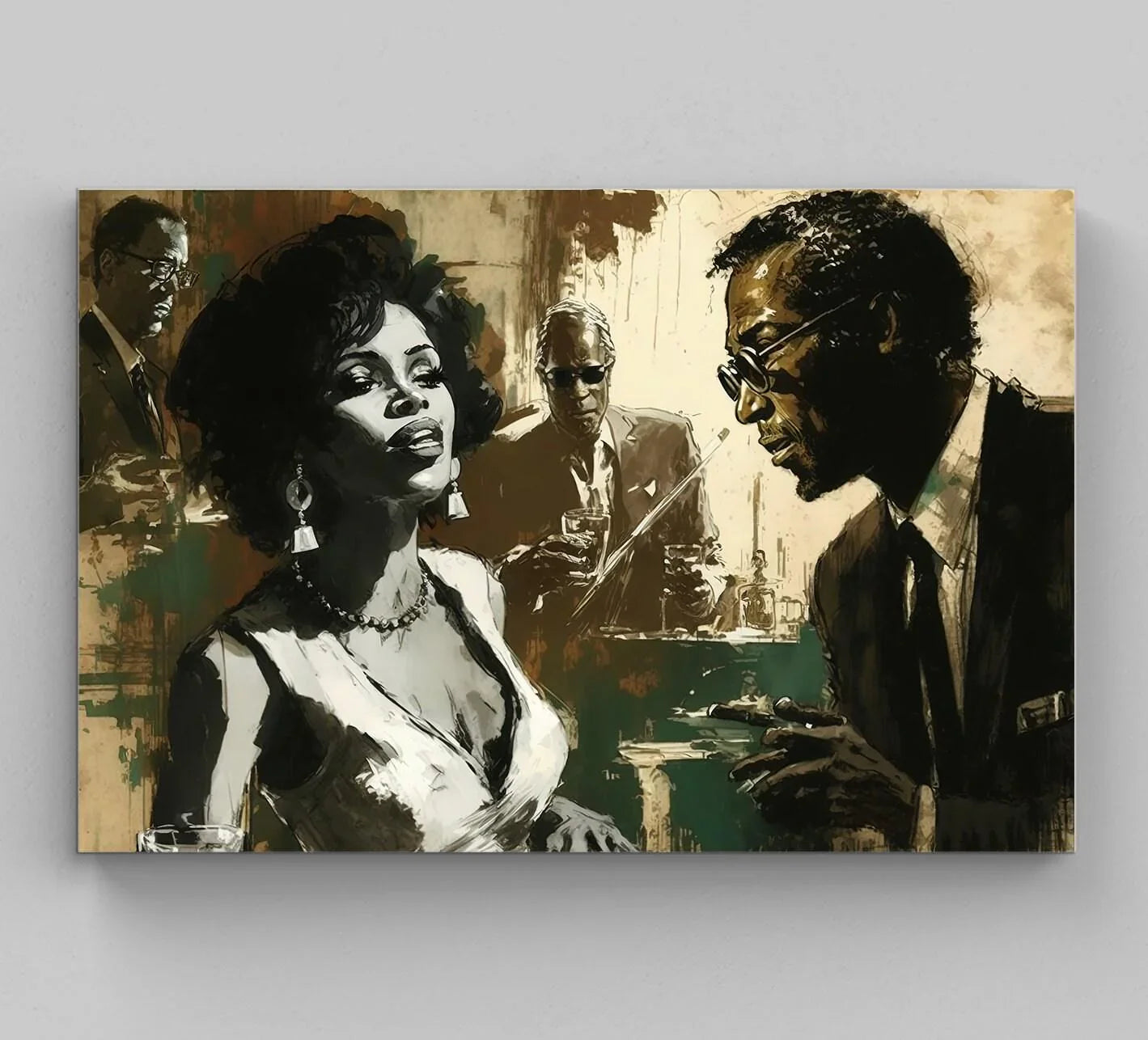 African Wall Art - Abstract Wall Art - African Women Art - Jazz Canvas Art - Framed Canvas - Black Art - African American Art, Abstract art Wall Art – Canvas Print