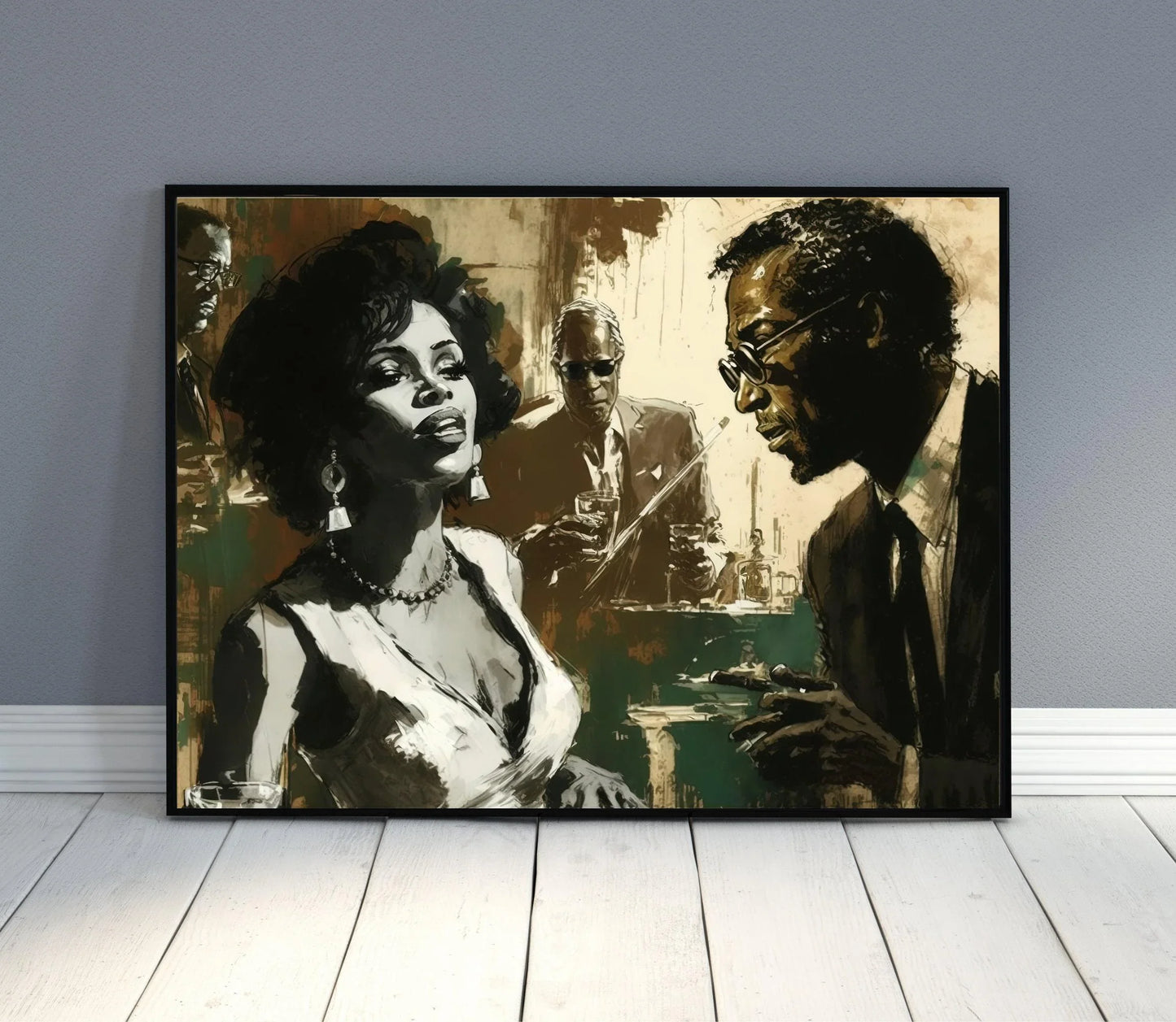 African Wall Art - Abstract Wall Art - African Women Art - Jazz Canvas Art - Framed Canvas - Black Art - African American Art, Abstract art Wall Art – Canvas Print