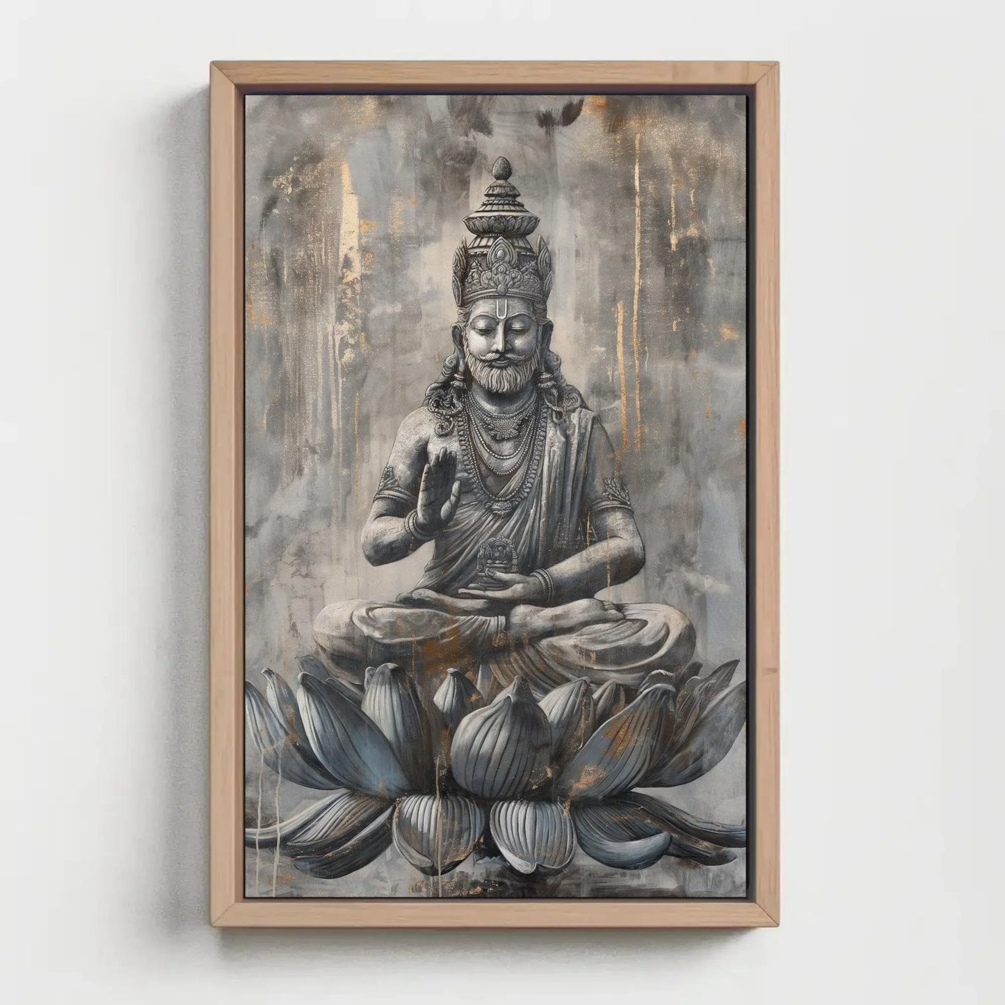 Brahma The Creator Painting on Large Canvas or Poster, Hindu Wall Art, Indian Painting, Indian God of Creation, Indian Home Decor, Spiritual Wall Art – Canvas Print