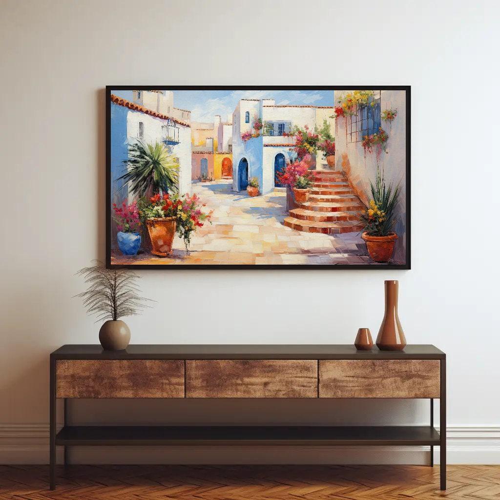 Hermosillo Mexican Beautiful Street Painting, Mexican Living Room Decor, Mexican Home Decor, Mexico Canvas Wall Art, Framed Print Wall Art – Canvas Print