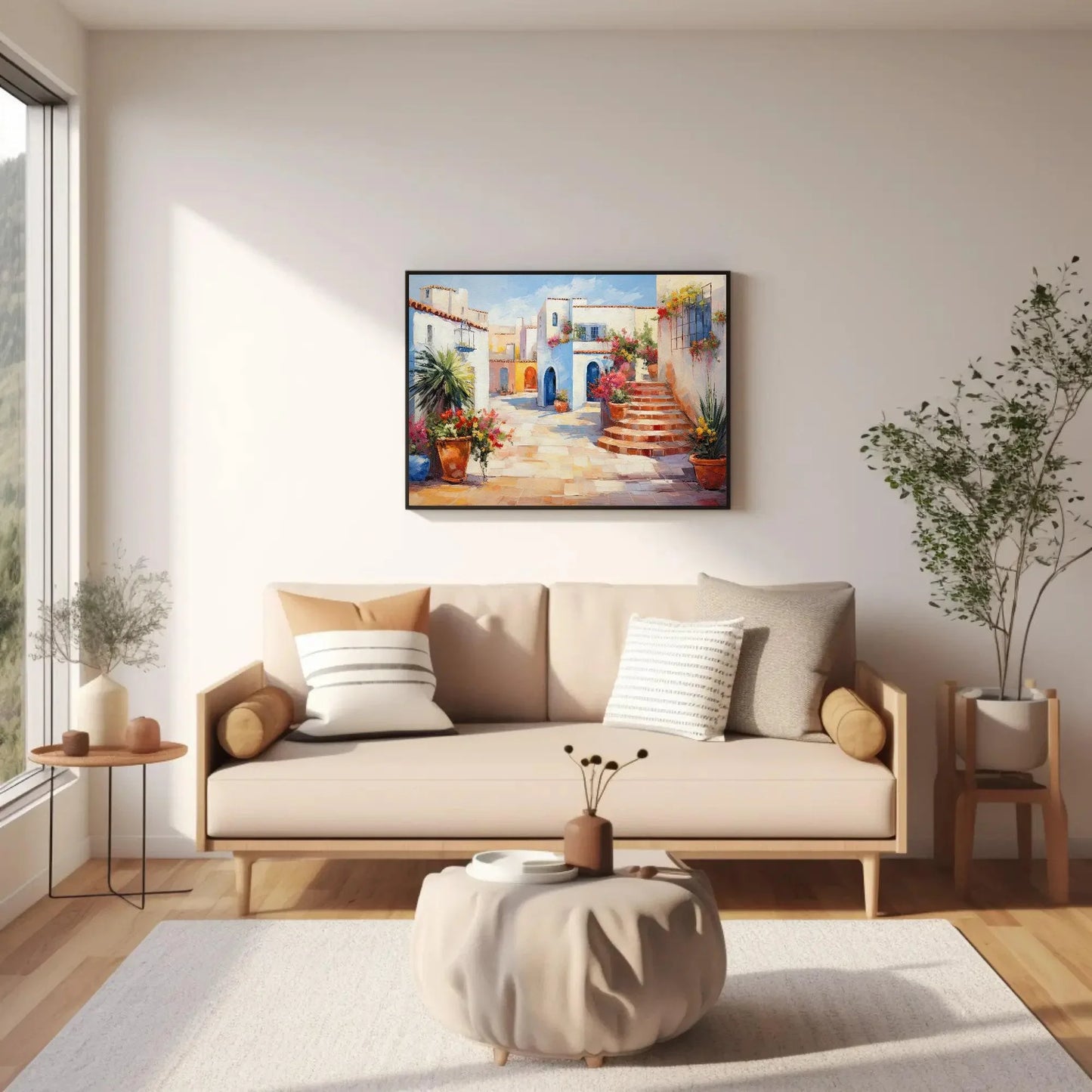 Hermosillo Mexican Beautiful Street Painting, Mexican Living Room Decor, Mexican Home Decor, Mexico Canvas Wall Art, Framed Print Wall Art – Canvas Print