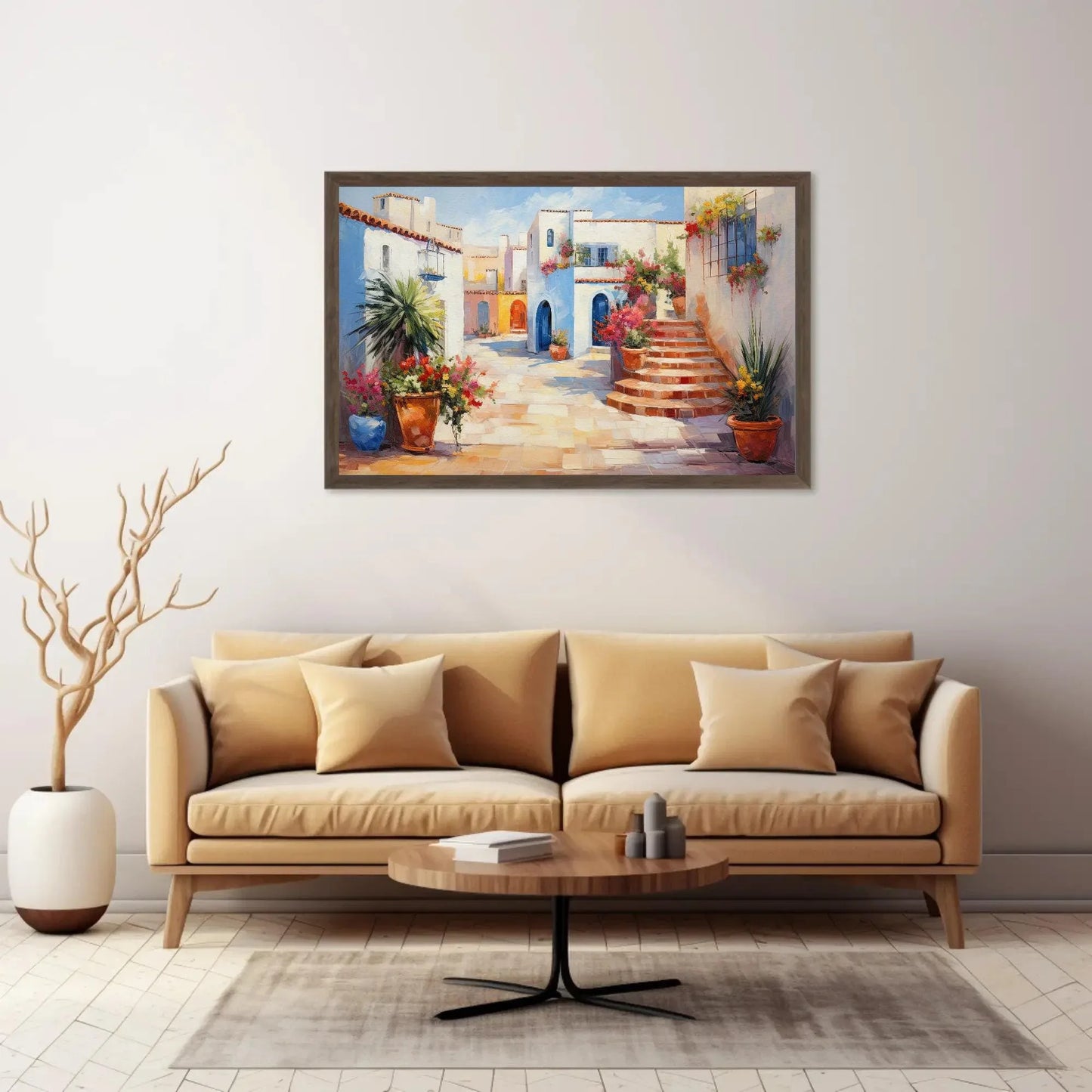 Hermosillo Mexican Beautiful Street Painting, Mexican Living Room Decor, Mexican Home Decor, Mexico Canvas Wall Art, Framed Print Wall Art – Canvas Print