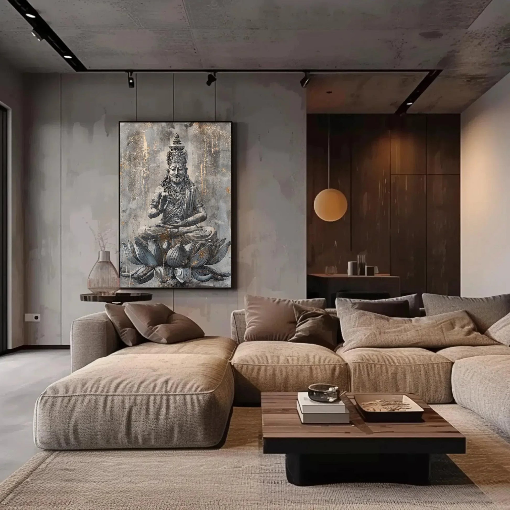 Brahma The Creator Painting on Large Canvas or Poster, Hindu Wall Art, Indian Painting, Indian God of Creation, Indian Home Decor, Spiritual Wall Art – Canvas Print