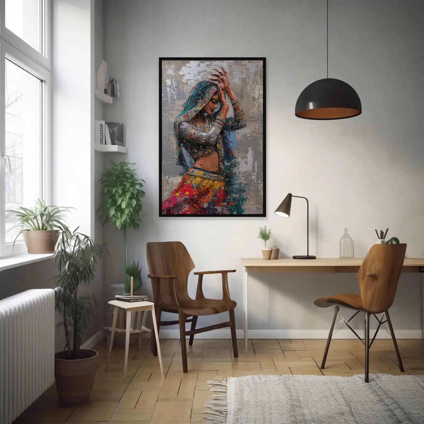 Rajasthani Woman Canvas Print - Indian Woman Art - Indian Painting for Wall Decor Ready to Hang - Housewarming Gift - Living Room Art Gift Wall Art – Canvas Print