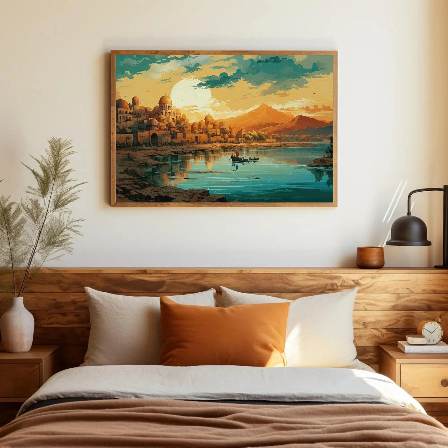 Modern Indian Art of an Ancient Indian City | Extra-large Wall Art | Modern Indian Art | Desi Art | South Asian Art I Antarmada Art Wall Art – Canvas Print