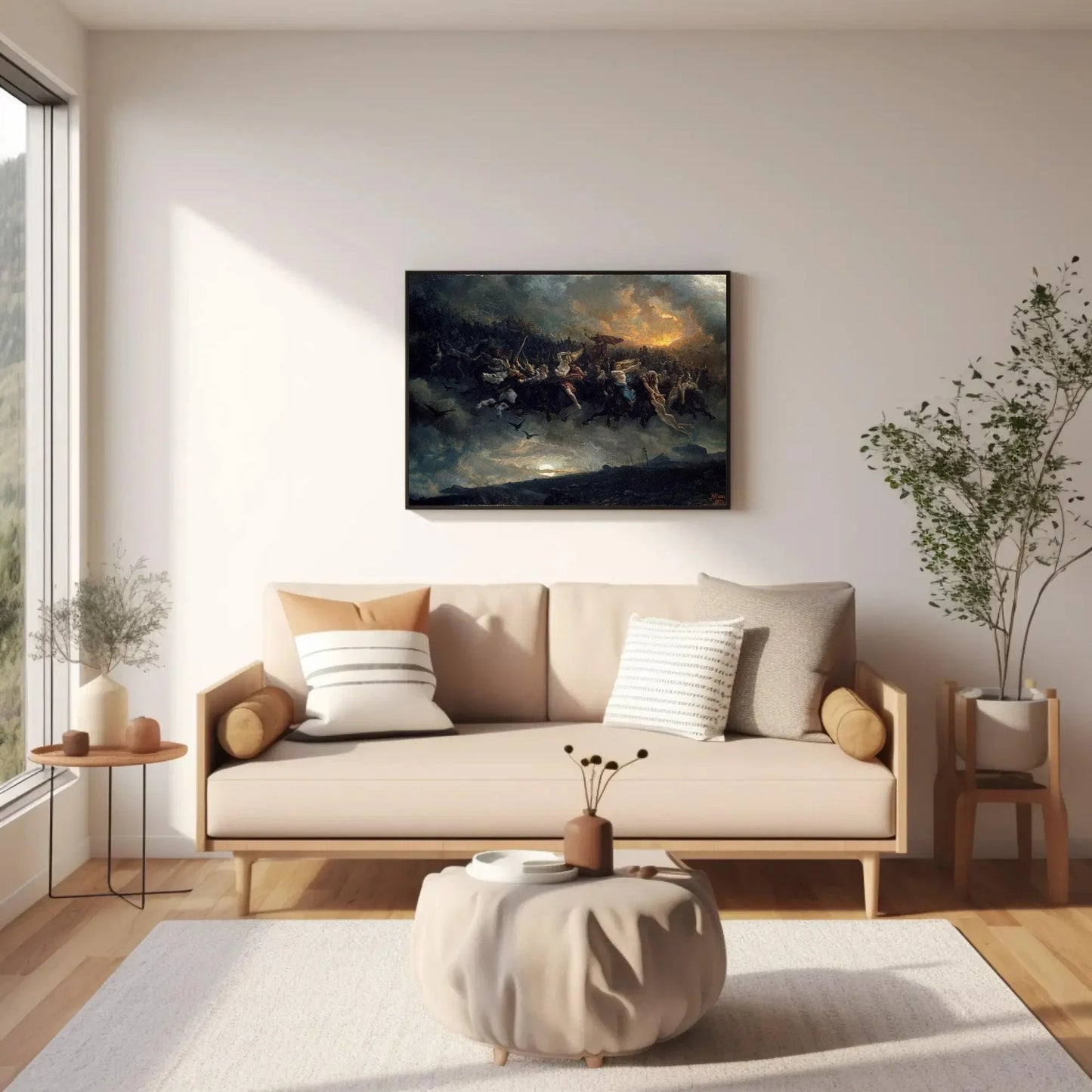 High Quality Print The Wild Hunt Of Odin, Western Wall Decor, The Wild Hunt Of Odin Large Canvas Decor, Norse Mythology Art, Ready To Hang Wall Art – Canvas Print