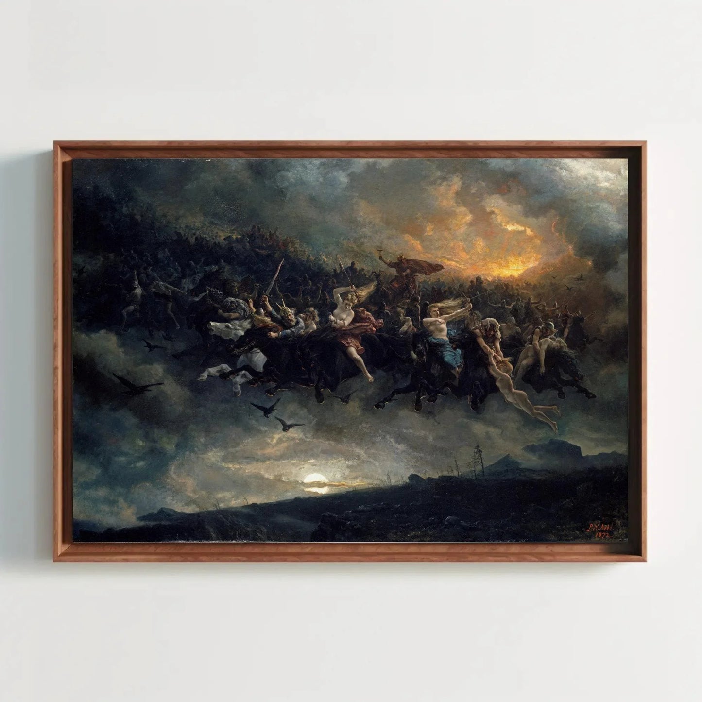 High Quality Print The Wild Hunt Of Odin, Western Wall Decor, The Wild Hunt Of Odin Large Canvas Decor, Norse Mythology Art, Ready To Hang Wall Art – Canvas Print