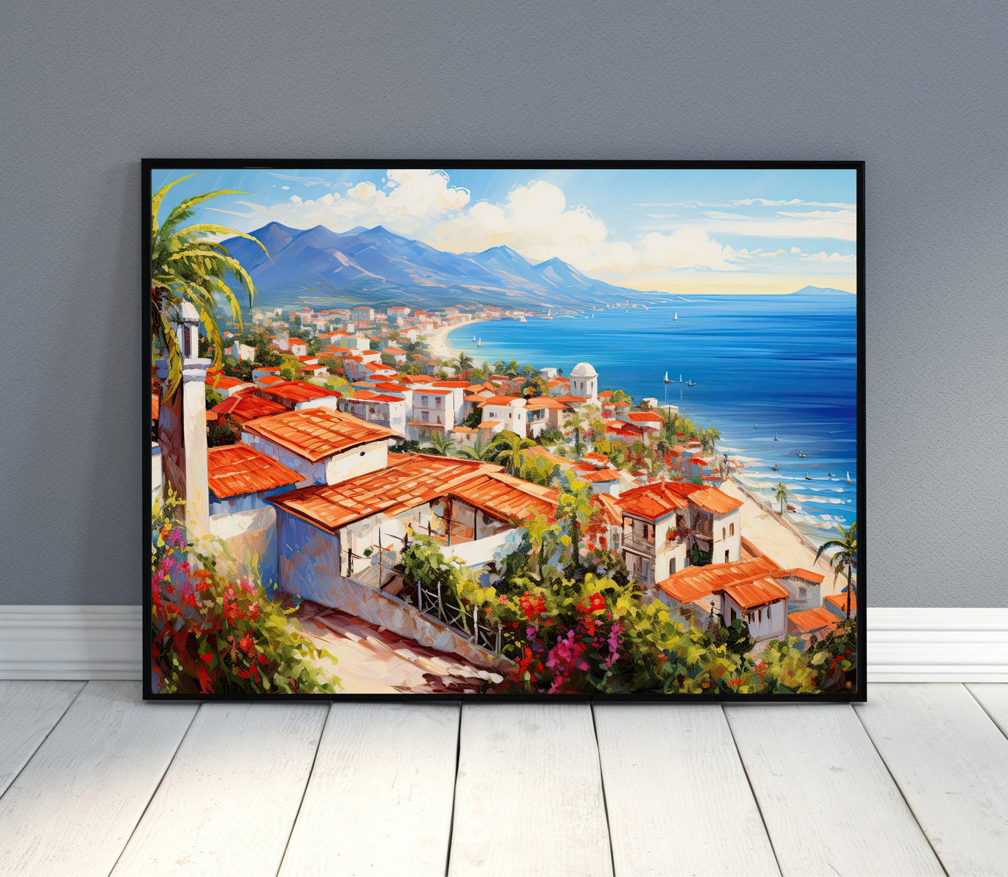Puerto Vallarta Wall Art, Puerto Vallarta Poster, Mexican Painting, Puerto Vallarta Print, Mexico Travel Art, Mexican Gift, Canvas Print Wall Art – Canvas Print