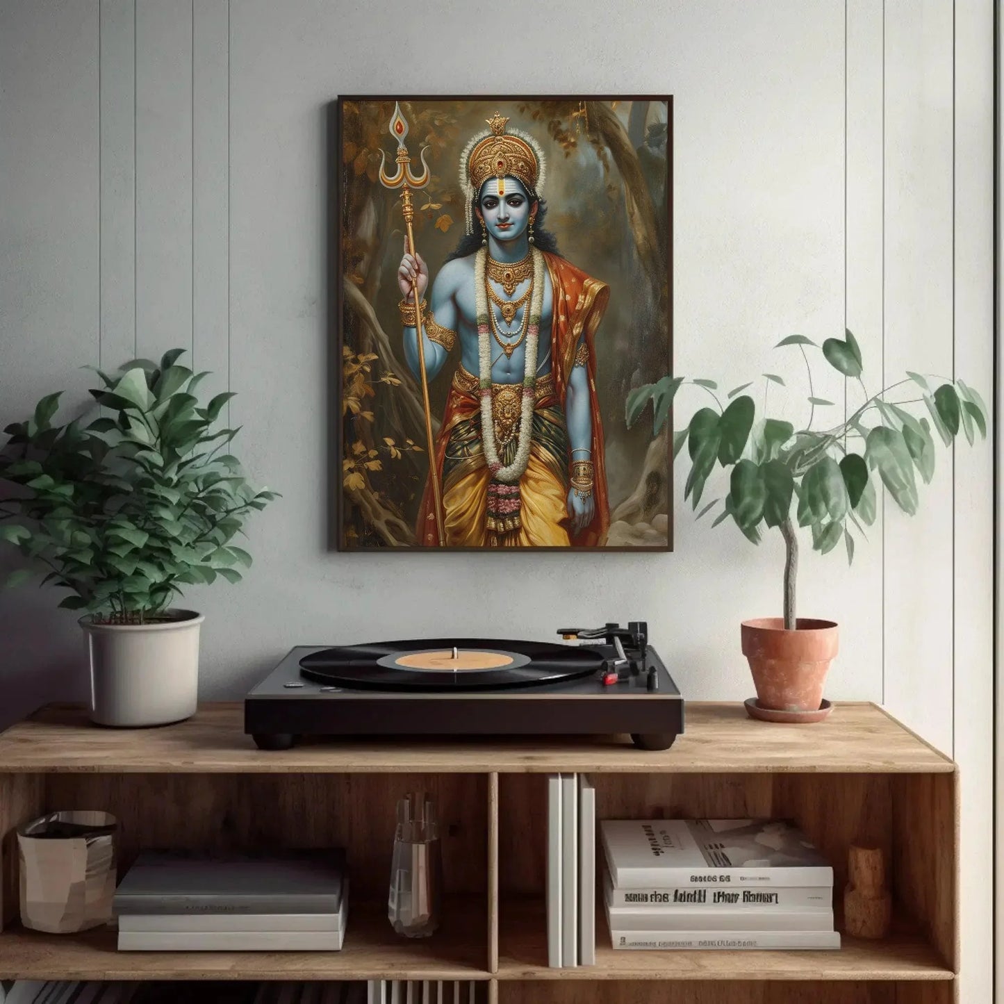 Shree Ram Canvas Print, Hindu Vedic Art featuring Lord Rama, Ramayana Indian God Print Indian Wall Decor, Ready to Hang Wall Art – Canvas Print