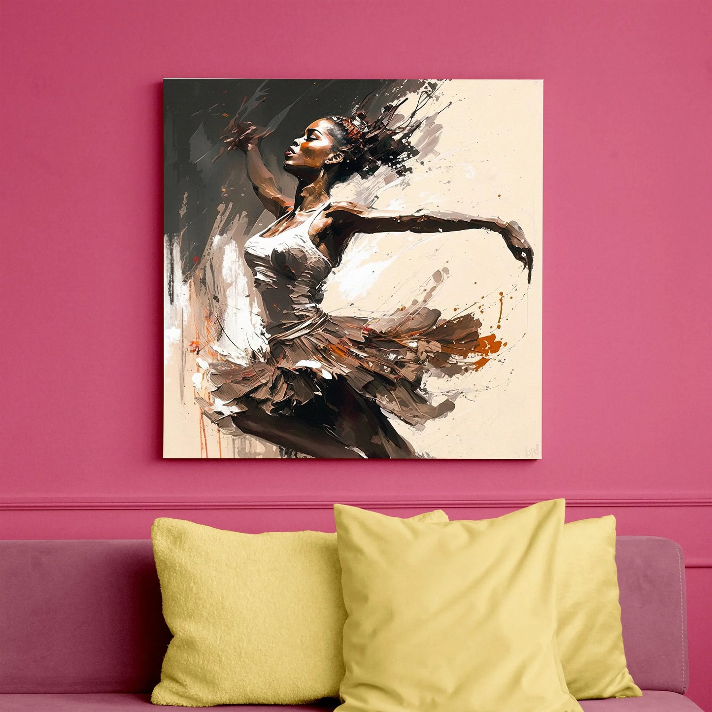 Black Ballerina Art Print, Black art, African American Woman Dancer, Wall Art on Canvas, Black girl art canvas, Black Woman Art, Black Art Wall Art – Canvas Print