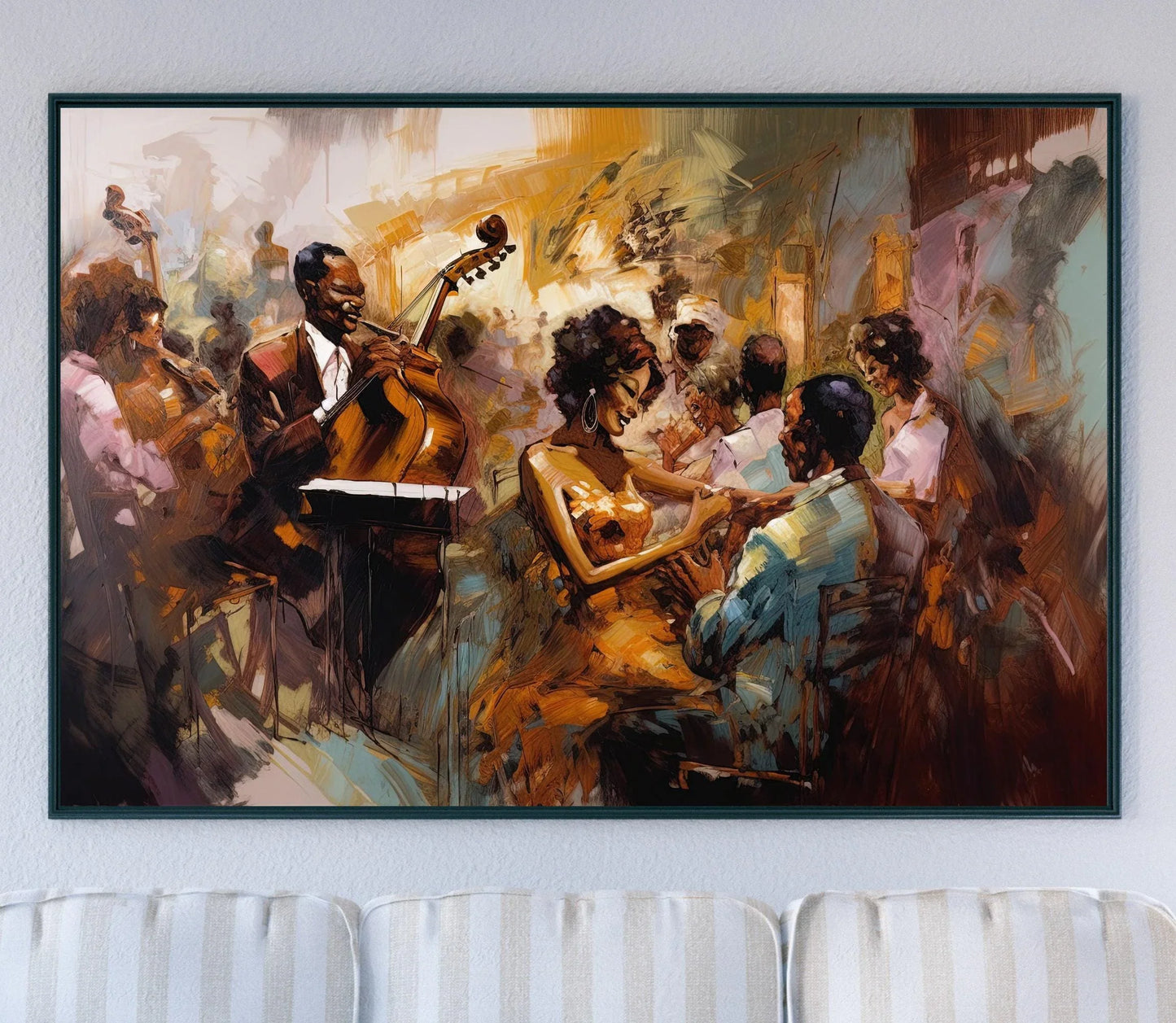 Abstract Painting - African Wall Art - African Women Art - Jazz Canvas Art - Framed Canvas - Black Art - African American Art, Abstract Art Wall Art – Canvas Print