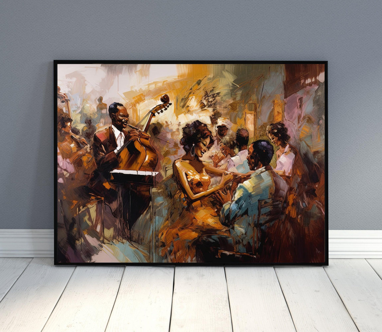 Abstract Painting - African Wall Art - African Women Art - Jazz Canvas Art - Framed Canvas - Black Art - African American Art, Abstract Art Wall Art – Canvas Print
