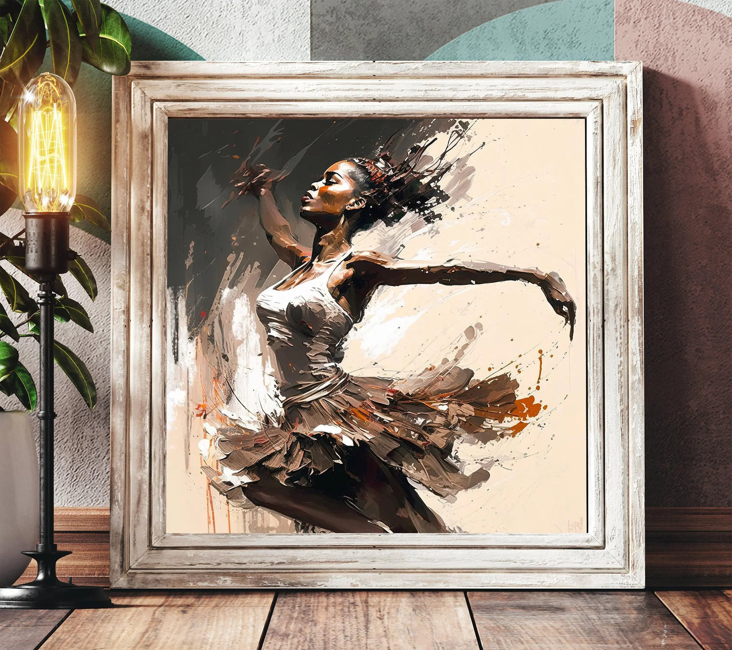 Black Ballerina Art Print, Black art, African American Woman Dancer, Wall Art on Canvas, Black girl art canvas, Black Woman Art, Black Art Wall Art – Canvas Print