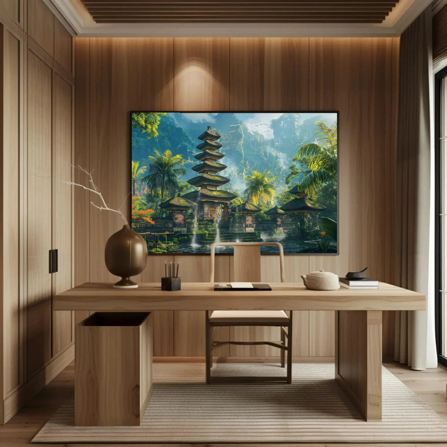 Bali Wall Art Large Canvas Bal Painting Indonesia Wall Decor Ready To Hang Wall Art Balinese Art Travel Print Ready To Hang Wall Art – Canvas Print