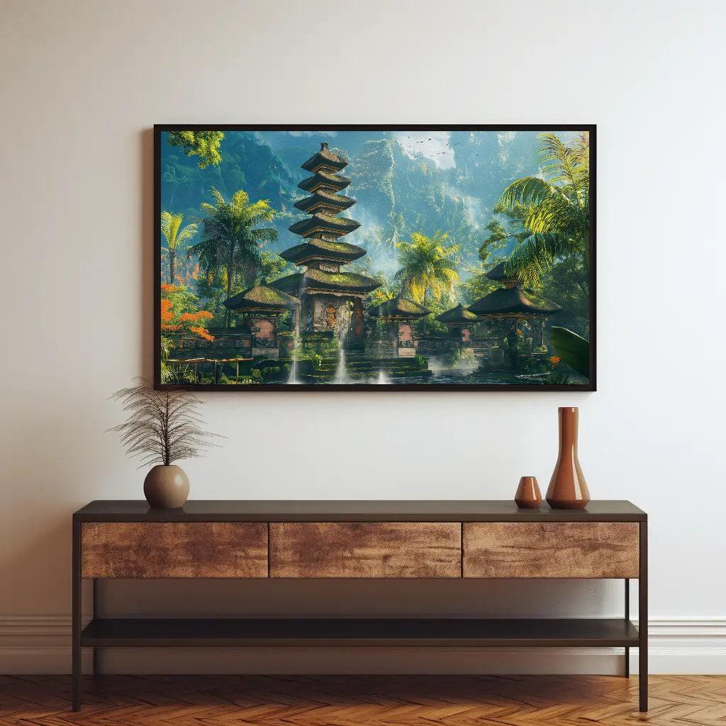 Bali Wall Art Large Canvas Bal Painting Indonesia Wall Decor Ready To Hang Wall Art Balinese Art Travel Print Ready To Hang Wall Art – Canvas Print