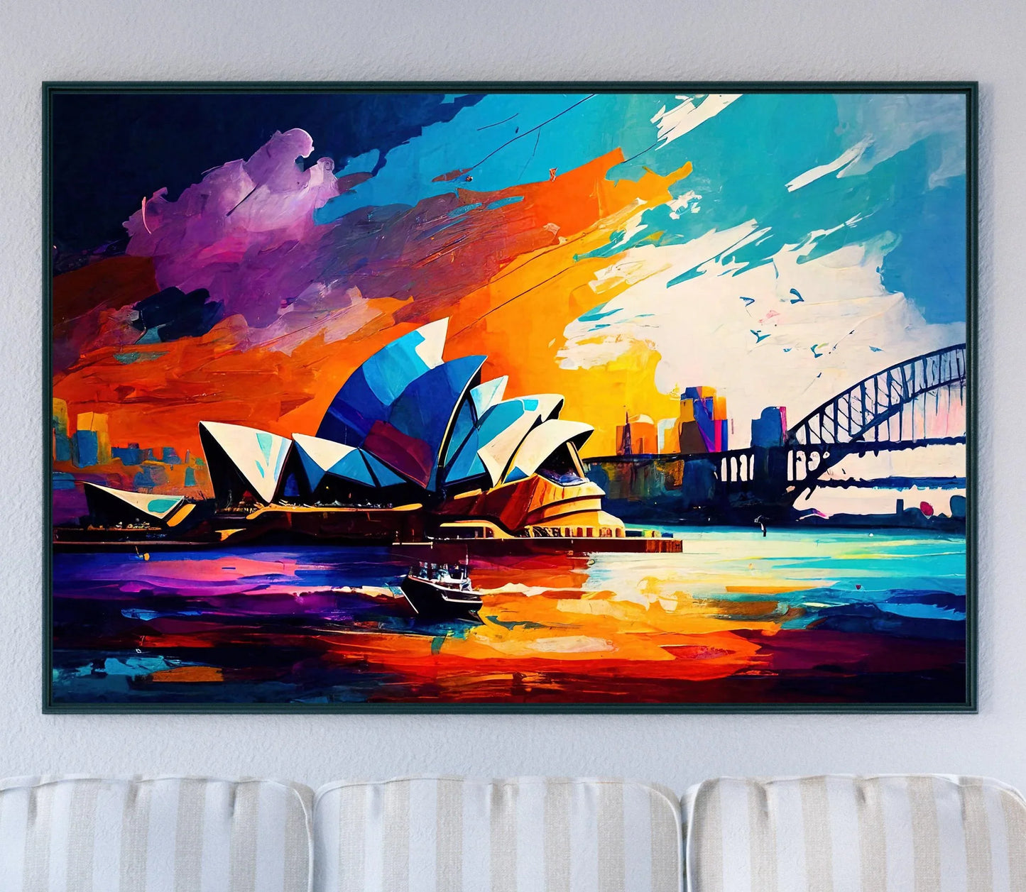 Sydney Print, Sydney Skyline, Oil Painting Canvas Wall Art, Sydney travel print, Sydney painting, Opera House Poster, Sydney Wall Art Wall Art – Canvas Print