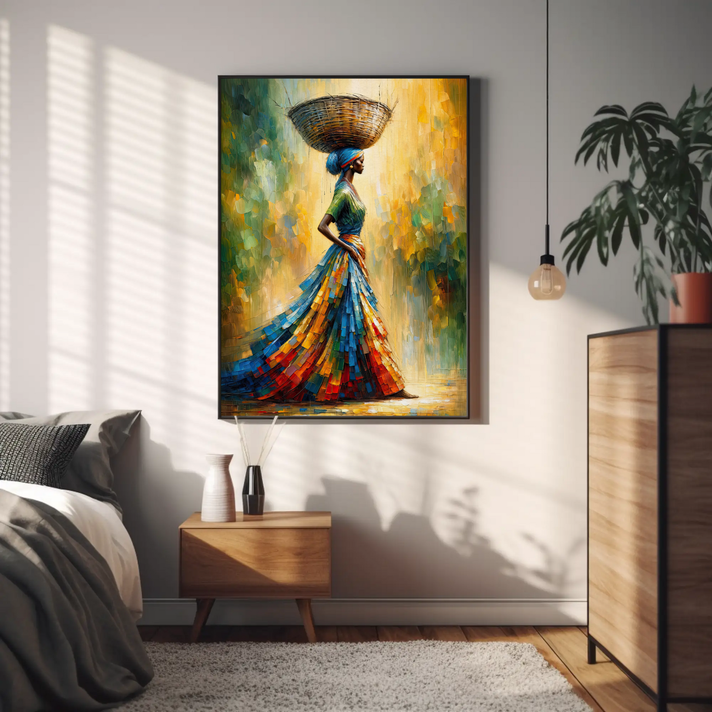 African Woman Canvas Print - Framed Black Art Decor