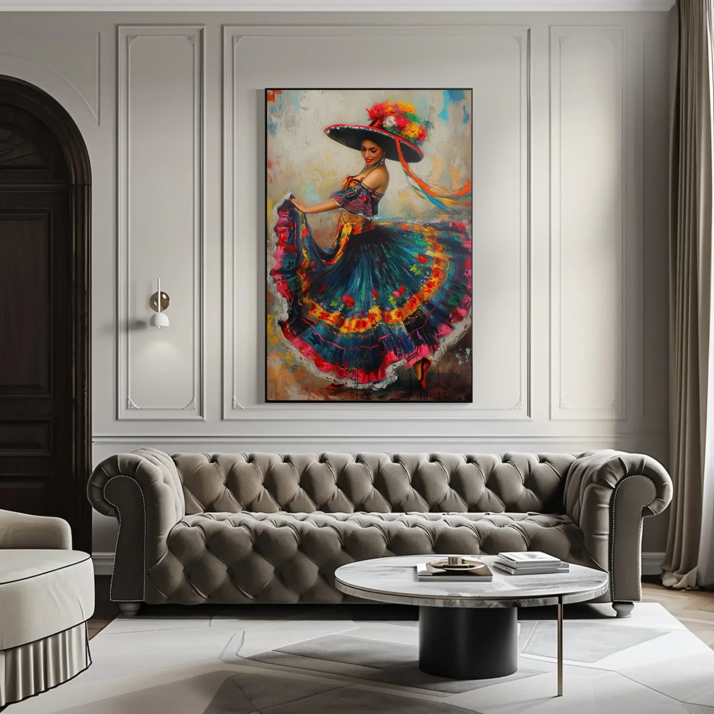 Mexican Folk Art Canvas Print - Mexican Gift - Mexico Art - Mexican Wall Art - Mexican Woman Framed Print - Ready To Hang Wall Art – Canvas Print