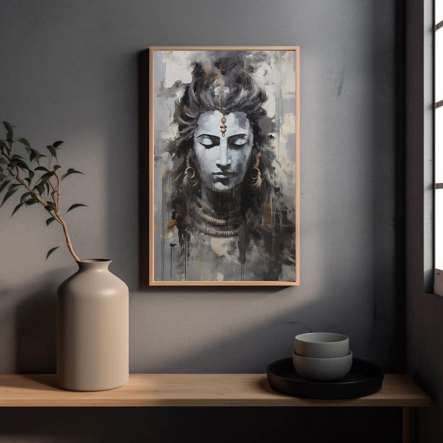Lord Shiva , Hindu Meditation Room Wall canvas wall art, statement décor