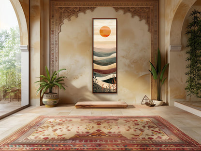 Boho Mountain modern canvas wall art, ready to hang