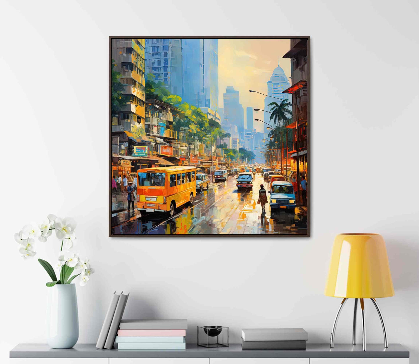 Mumbai Cityscape , Bombay Skyline India canvas wall art, gallery-wrapped or framed