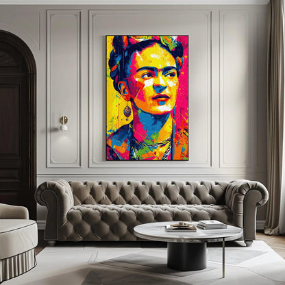 Frida Kahlo canvas wall art shown in a living room (view 2)