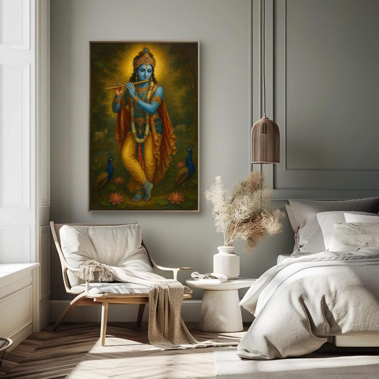 Krishna Flute canvas wall art, gallery-wrapped or framed