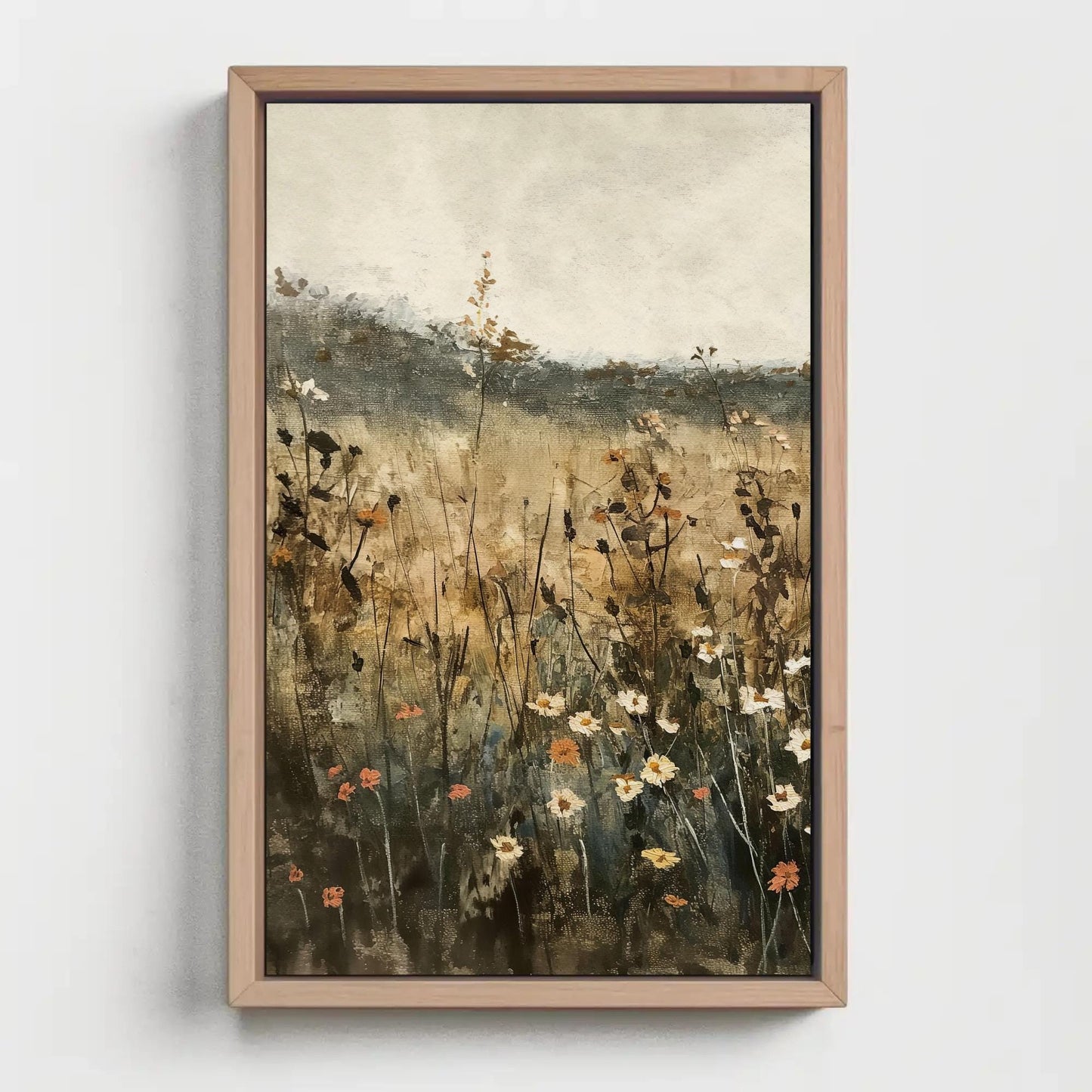 Wildflower , Rustic Farmhouse Floral canvas wall art, gallery-wrapped or framed