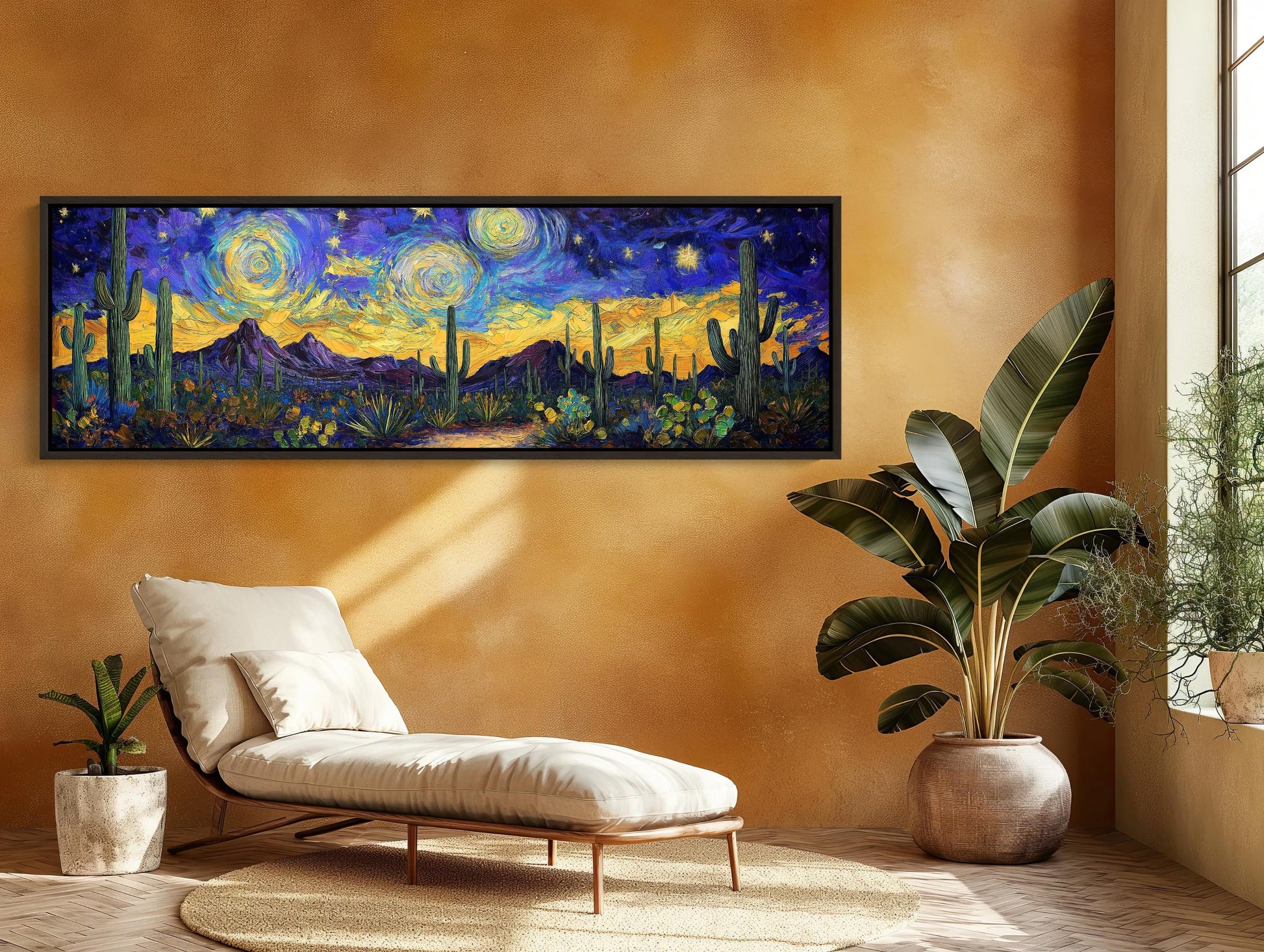 Sonoran Desert canvas wall art shown in a living room (view 3)