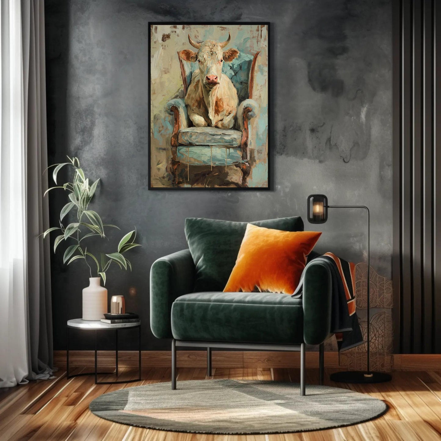 Funny Cow canvas print, premium giclée wall art