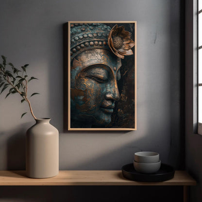 Zen Buddha minimalist canvas wall art, ready to hang