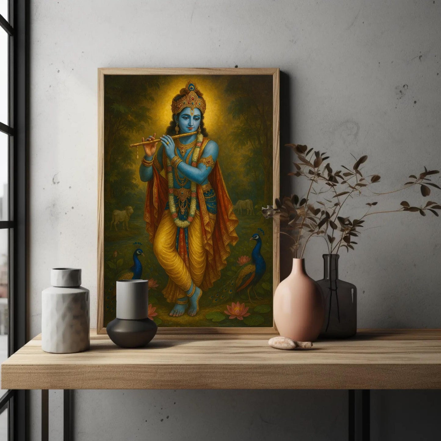 Krishna Flute canvas wall art, ready to hang (view 2)