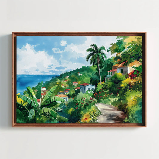 Jamaica Canvas Print, Caribbean Tropical Seascape Wall Art