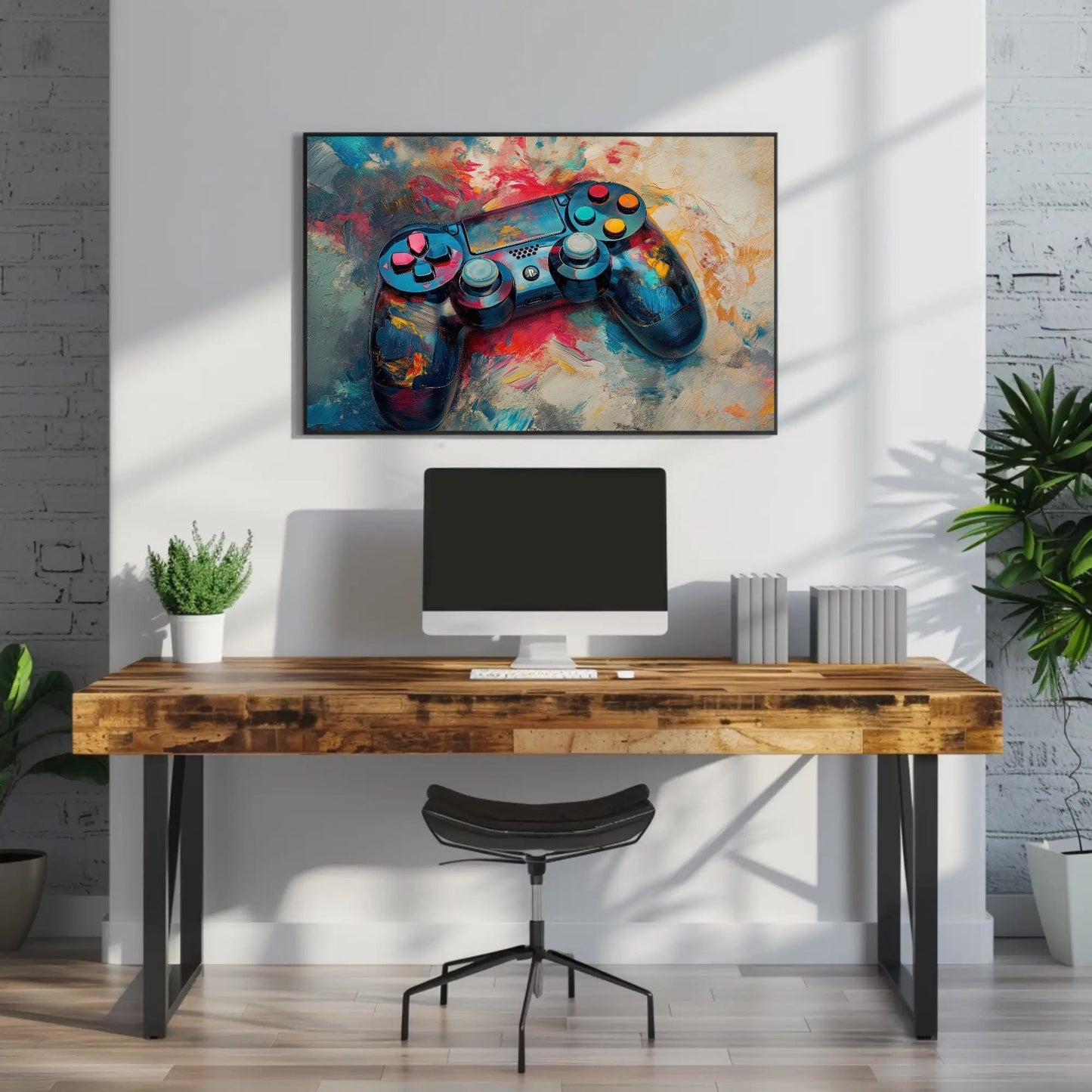 Game Controller Canvas Print – Vibrant Gamer Room Decor | Framed Wall Art