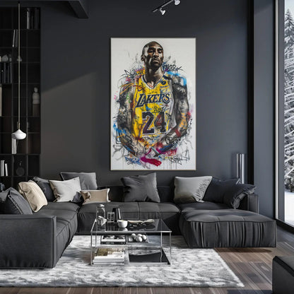 Kobe Bryant , Lakers Graffiti Basketball canvas print, premium giclée wall art
