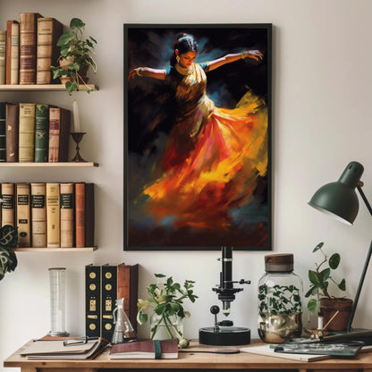 Bharatnatyam canvas wall art, ready to hang