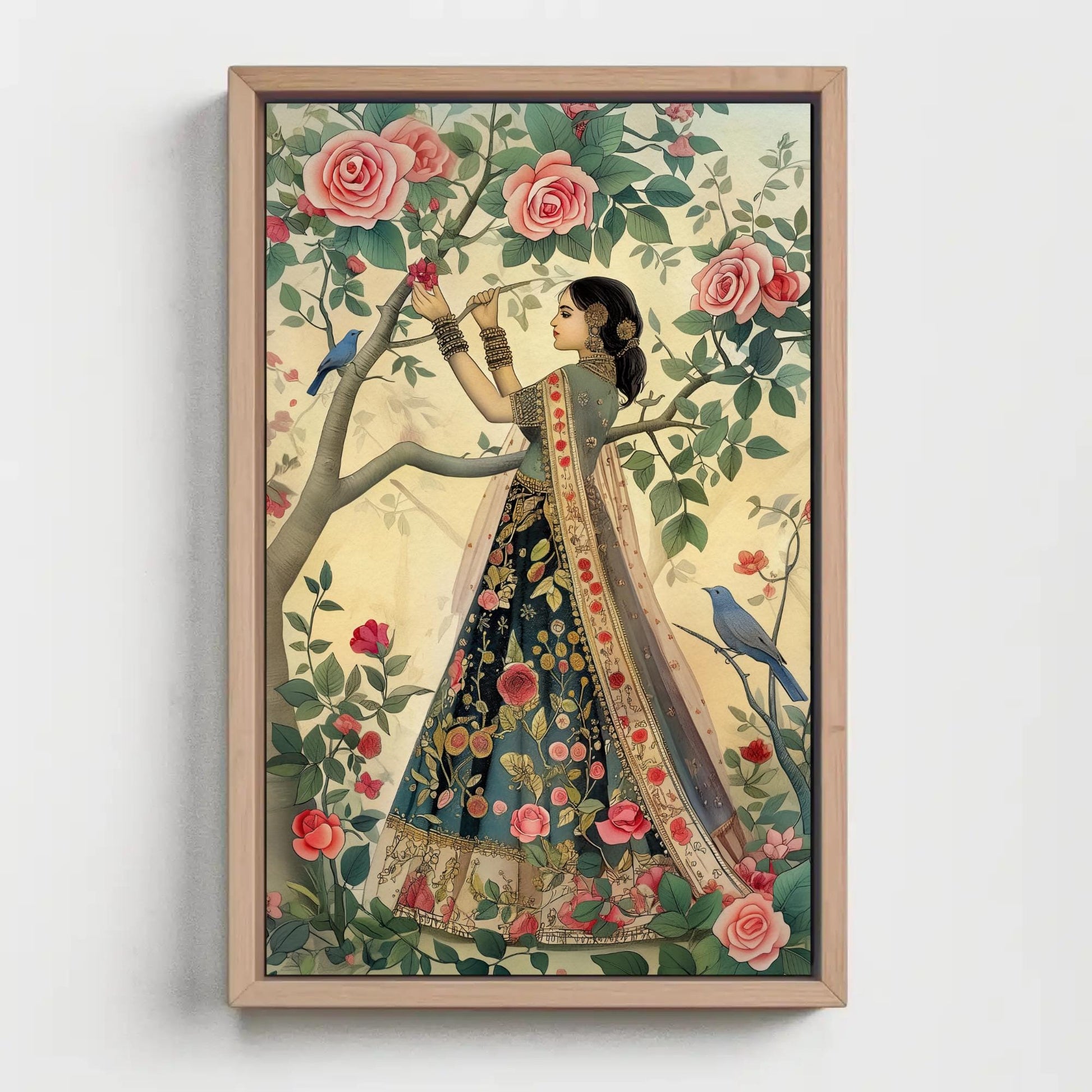 Mughal Queen canvas wall art shown in a styled room