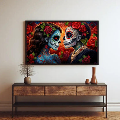 Sugar Skull canvas wall art, statement décor