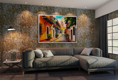 Cartagena Colombia , Caribbean Travel canvas wall art, statement décor