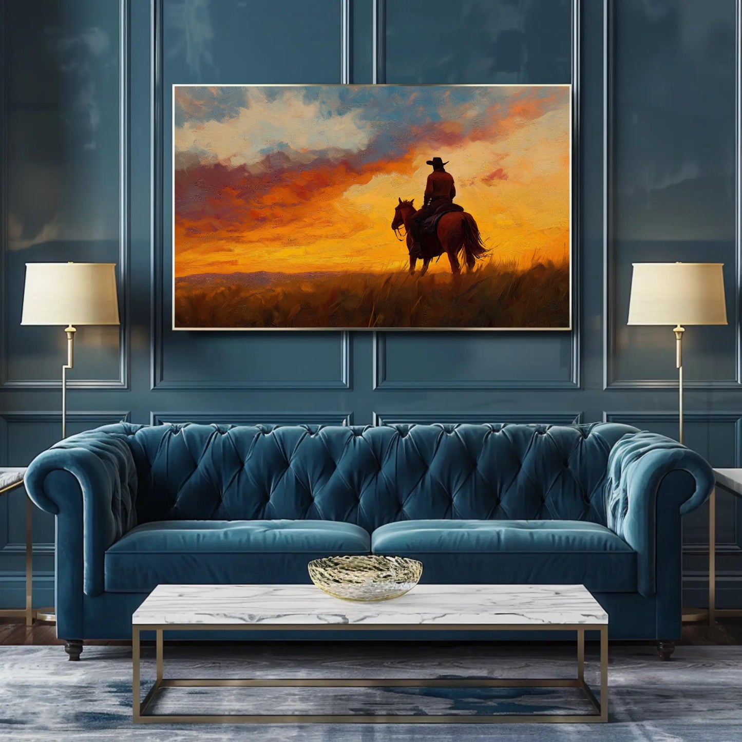 Argentine Gaucho canvas wall art shown in a living room (view 2)