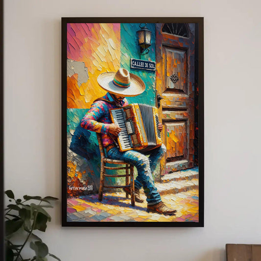 Mariachi Accordion Canvas Print, Mexican Music Wall Art